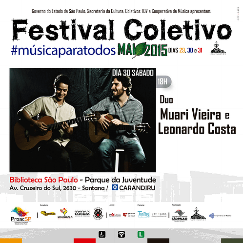 Duo Muari Vieira e Leonardo Costa 30maio2015 no Festival Coletivo no Pq da Juventude
