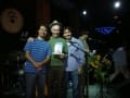 Prêmio Caiubi categoria "melhor show 2011" (Alexandre Cueva, Álvaro Cueva e Leonardo Costa) / Foto France da Mata